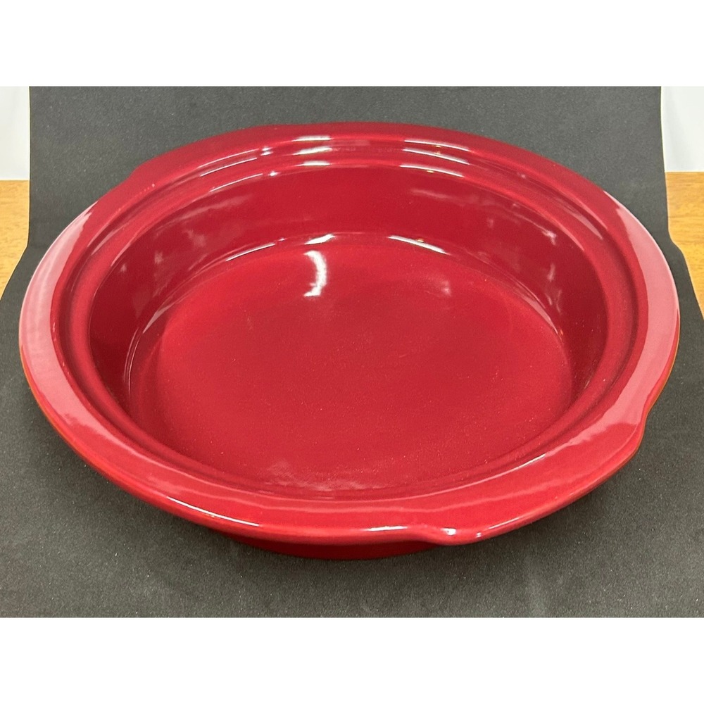 Peterboro Basket Stoneware Collection Casserole Red Round Baking Dish 13in